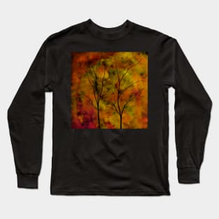 Autumn trees silhouette Long Sleeve T-Shirt